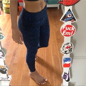 black and blue champion exercise leggings